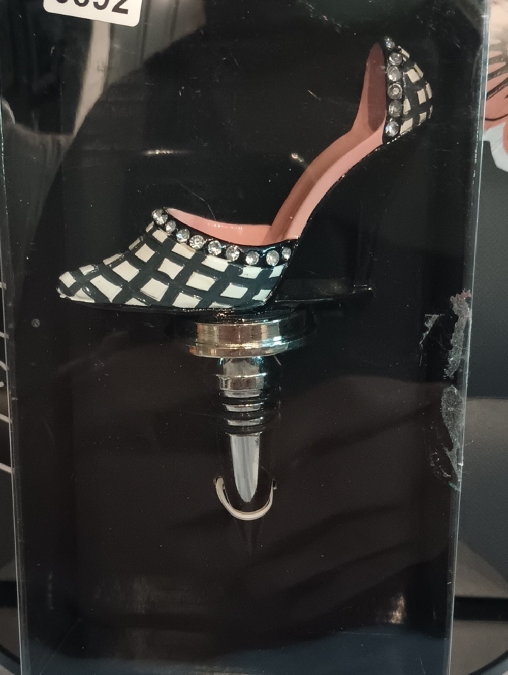 High Heel Shoe Bottle Stopper - Black and White